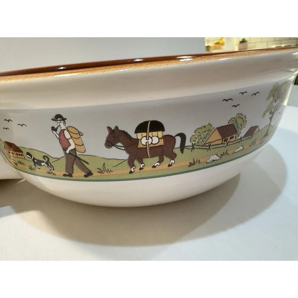 Landert 22 Fondue Pot Swiss Pottery Stoneware MCM 8.5